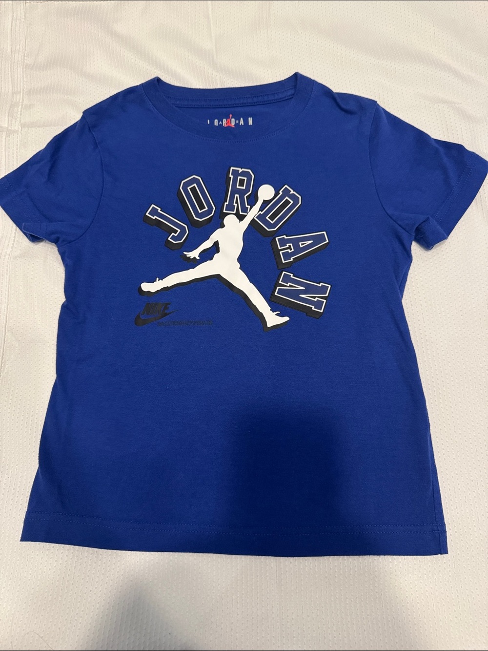 Jordan Boys Blue Jumpman Graphic T-Shirt Size 7 (6–7Y) EUC
